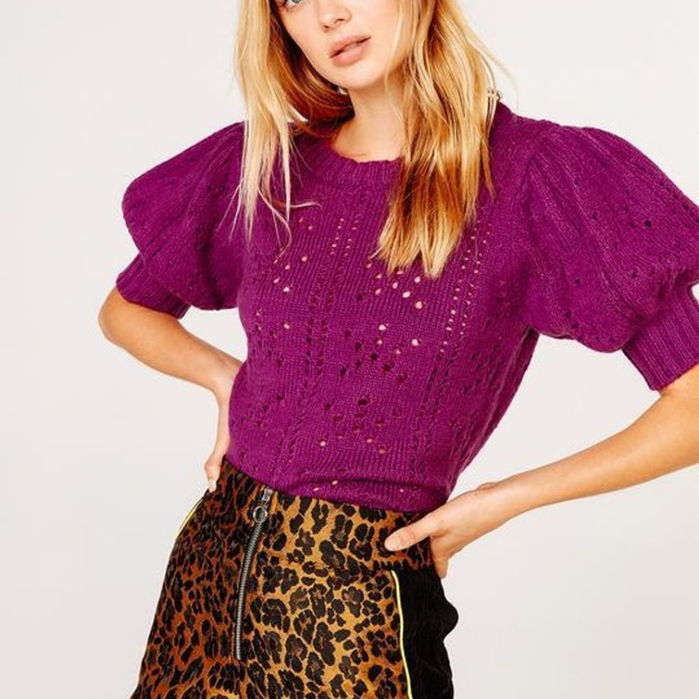 NWT For Love & Lemons Brooke Pointelle Sweater